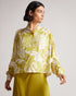 AYVERI-Tops-A gorgeous baroque printed blouse, AYVERI is ideal for a warm summer evening, or a lunchtime coffee date. This top features a gathered yoke for added interest and will look stunning with jeans or shorts and an elegant strappy heel. Blouse Baroque print Gathered yoke detail Long sleeved Button fastening Cropped boxy fit Wendy is 5'9.5" / 1.77m and wears Yellow in a Ted size 1- Ted Baker Romania